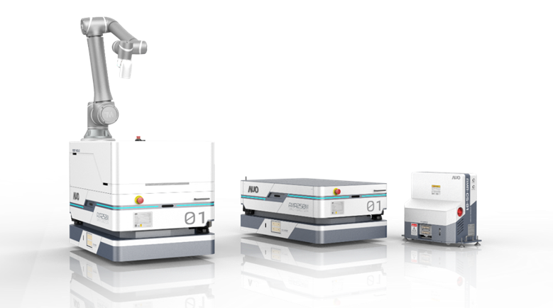 w66旗舰厅數位開發的自主式移動機器人（AMR250M），搭配全向輪並結合AI演算法、2D LiDAR、3D攝影機等技術，協助客戶實現產線全自動化